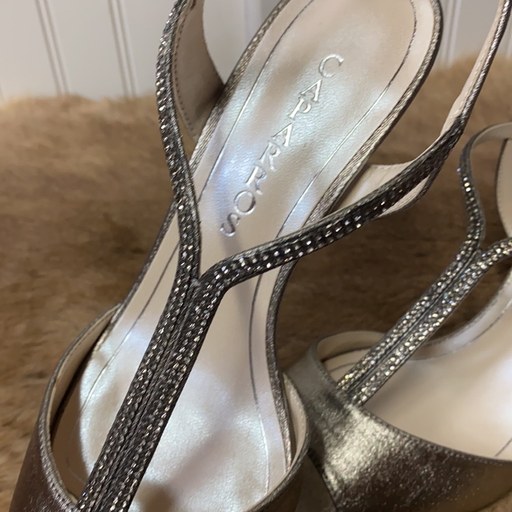 Caparros Rhinestone Bling Strap Heels Shoes 8 NWT Slingback Peep Toe - Picture 8 of 12